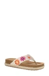 Dirty Laundry Tigerlily Embroidered Platform Flip Flop In Natural Multi