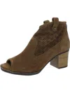 DIRTY LAUNDRY TRIXIE WOMENS SUEDE OPEN TOE BOOTIES