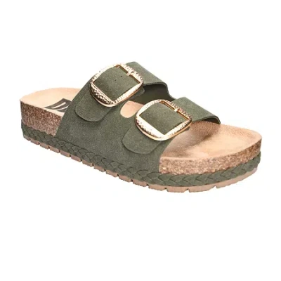 Dirty Laundry Tunder Womens Adjustable Strap Footbed Sandals In Green