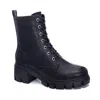 Dirty Laundry Women's Newz Smooth Combat Boot In Black In Black
