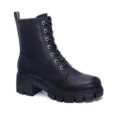 Dirty Laundry Women's Newz Smooth Combat Boot In Black