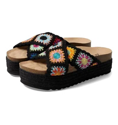 Dirty Laundry Women's Plays Sandal In Black Crochet Multi