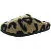 Dirty Laundry Womens Animal Print Faux Fur Slide Slippers In Multi
