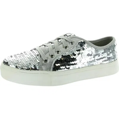 Dirty Laundry Womens Sequined Casual And Fashion Sneakers In Silver