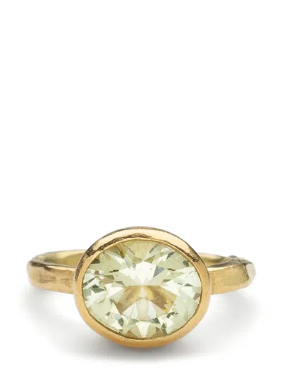 Disa Allsopp 18k Yellow Gold Aquamarine Oval Ring