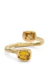 Disa Allsopp 18k Yellow Gold Double Citrine Ring In Gold