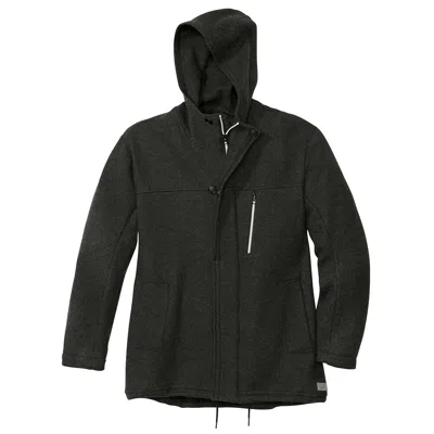 Pre-owned Disana Men's Hooded Parka Jacket, 100% Organic Boiled Merino Wool Thermal Coat In Charcoal Grey