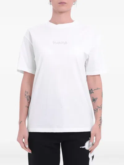 Disclaimer Crystal-embellished T-shirt In White