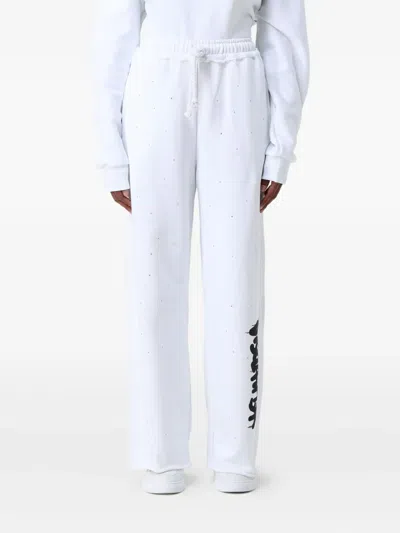 Disclaimer Crystal-embellishment Trousers In White