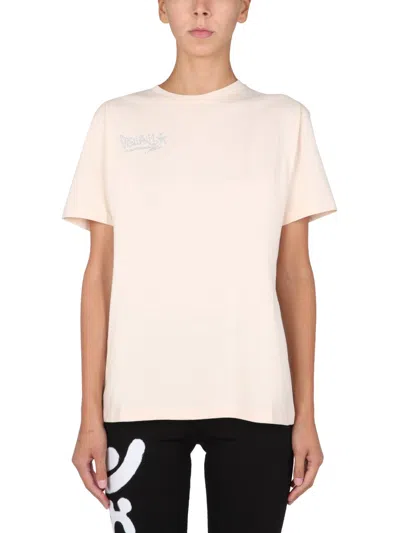 Disclaimer Crystal Logo Crew Neck T-shirt In White