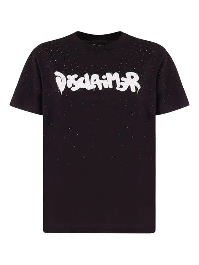 Disclaimer Embellished Logo-print T-shirt In Black