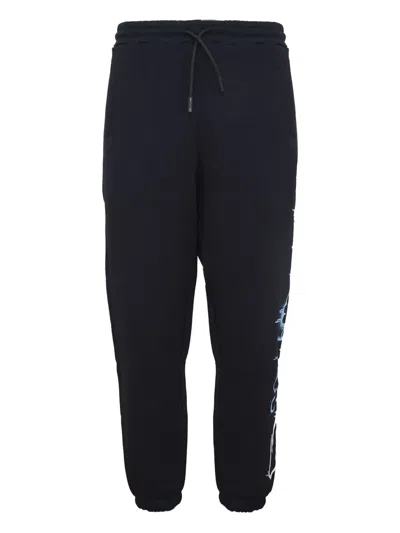 Disclaimer Graffiti-print Track Pants In Black
