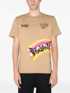 Disclaimer T-shirt With Screen Print In Brown