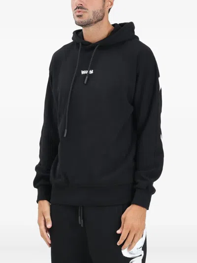 DISCLAIMER HOODED GRAPHIC-PRINT SWEATER