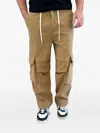 Disclaimer Gabardine Cargo Pants In Brown