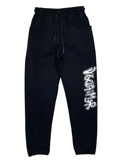 DISCLAIMER LOGO-PRINT DRAWSTRING TRACK PANTS