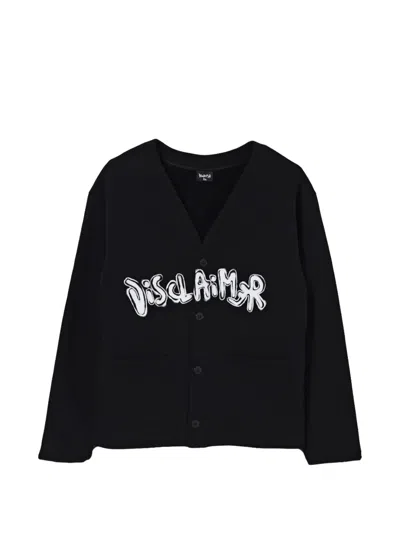 Disclaimer Logo-print Button-up Cardigan In Schwarz