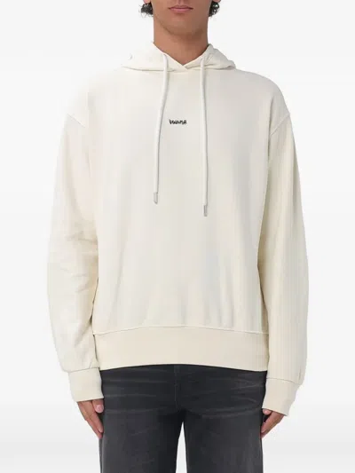 Disclaimer Logo-print Drawstring Hoodie In Neutral