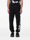 Disclaimer Logo-print Drawstring Track Pants In Black