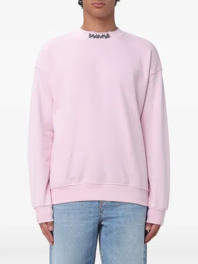 Disclaimer Logo-print Raw-cut Sweatshirt In Pink