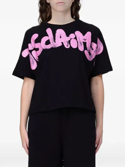Disclaimer Logo-print Relaxed-fit T-shirt In Black