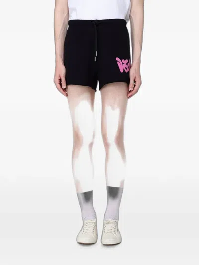 Disclaimer Logo-print Track Shorts In Black