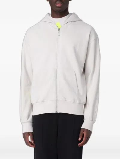 Disclaimer Logo-print Zip-up Hoodie In Gray