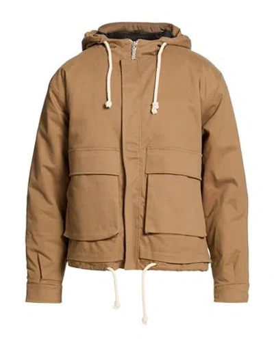 Disclaimer Man Jacket Camel Size L Cotton, Elastane In Nude