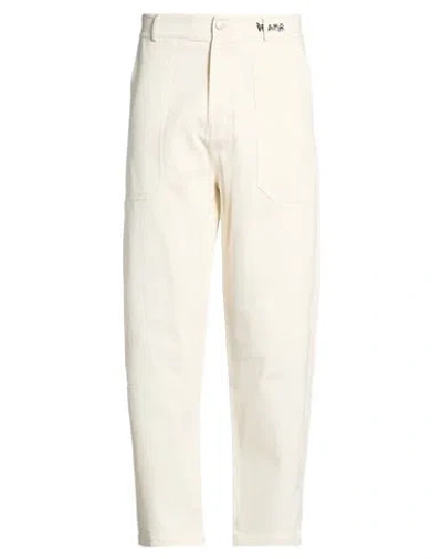 Disclaimer Man Pants Ivory Size Xl Cotton In White