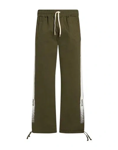 Disclaimer Man Pants Military Green Size L Cotton, Elastane