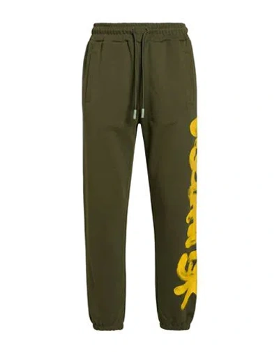 Disclaimer Man Pants Military Green Size S Cotton