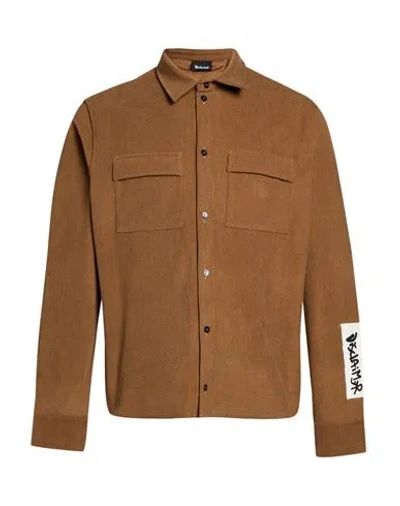 Disclaimer Man Shirt Light Brown Size M Polyester