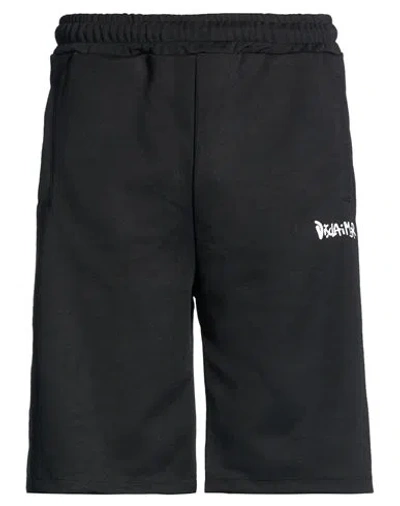 Disclaimer Man Shorts & Bermuda Shorts Black Size L Polyester, Elastane In Blue