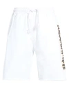 Disclaimer Man Shorts & Bermuda Shorts Ivory Size M Cotton In White