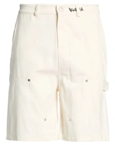 Disclaimer Man Shorts & Bermuda Shorts Ivory Size Xl Cotton In White