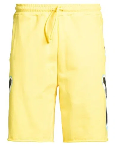 Disclaimer Man Shorts & Bermuda Shorts Yellow Size Xxl Cotton In Multi