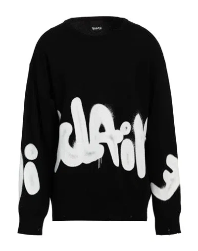 Disclaimer Man Sweater Black Size Xl Cotton, Acrylic