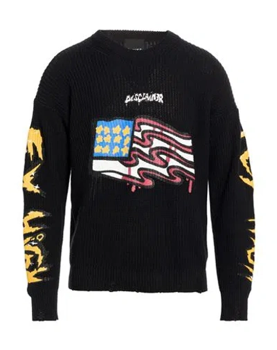 Disclaimer Man Sweater Black Size Xl Cotton, Acrylic