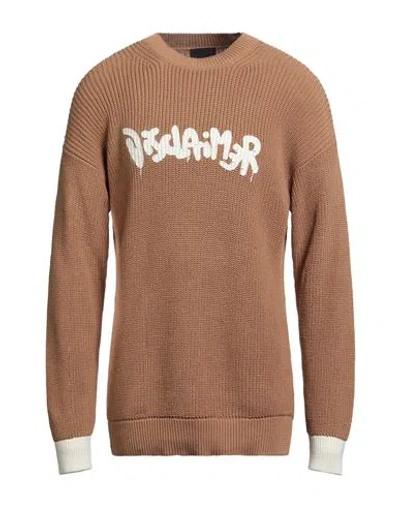 Disclaimer Man Sweater Camel Size L Cotton, Acrylic In Neutral