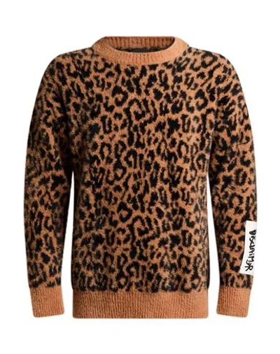 Disclaimer Man Sweater Camel Size M Polyamide, Polyester In Sand