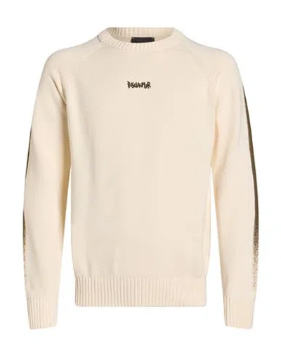 Disclaimer Man Sweater Cream Size L Cotton In White