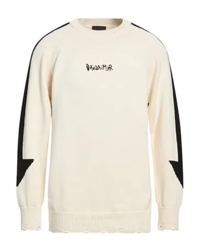 Disclaimer Man Sweater Cream Size Xl Cotton, Acrylic In White