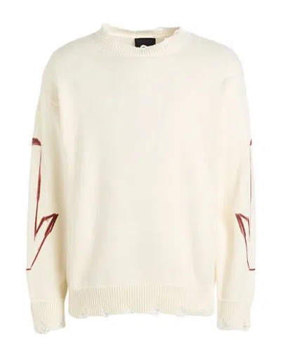 Disclaimer Man Sweater Ivory Size Xl Cotton, Acrylic In White