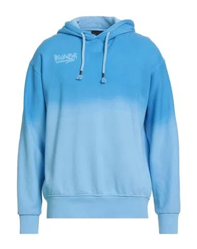 Disclaimer Man Sweatshirt Azure Size Xl Cotton In Blue
