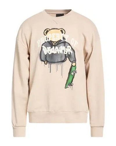 Disclaimer Man Sweatshirt Beige Size L Cotton In Pink