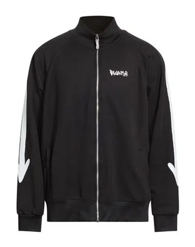 Disclaimer Man Sweatshirt Black Size Xl Polyester, Elastane