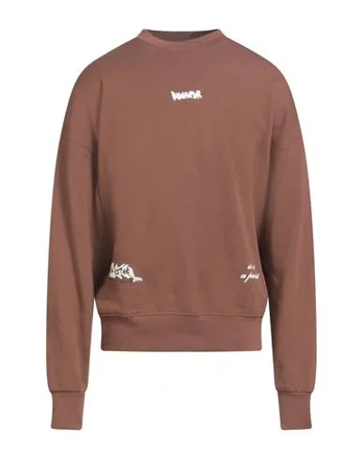 Disclaimer Man Sweatshirt Brown Size L Cotton