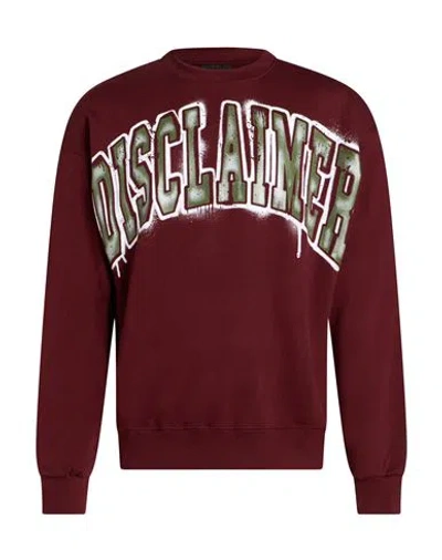 Disclaimer Man Sweatshirt Burgundy Size L Cotton