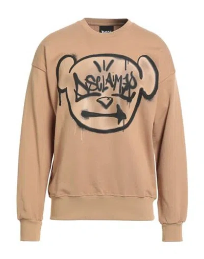 Disclaimer Man Sweatshirt Camel Size S Cotton