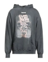 Disclaimer Man Sweatshirt Charcoal Size M Cotton In Gray